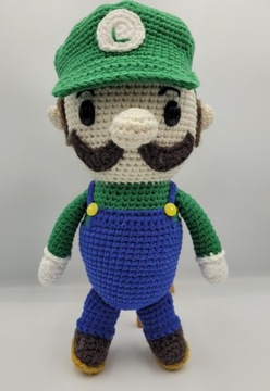 Super mario Luigi na szydełku maskotka HandMAde 