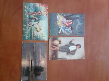Zestaw 4 starych pocztówek włoskich
