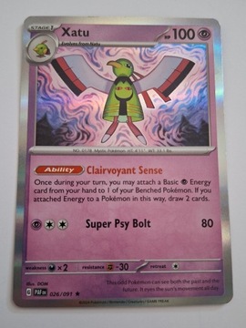 Pokemon TCG Paldean Fates: Xatu Holo 026/091