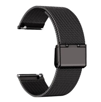 Bransoleta czarna 22mm Mesh Mediolan Milanese Loop