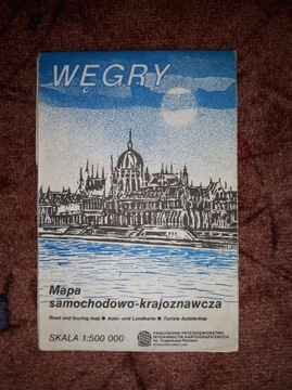 Węgry mapa samochodowa 1989