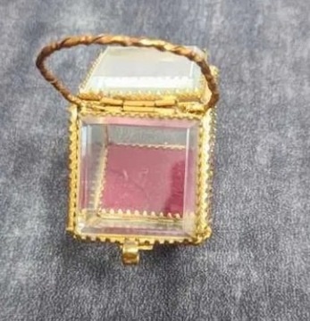 Stare pudełko kryształowe na biżuterię ART DECO 
