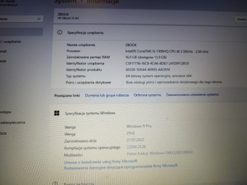 Laptop HP Zbook 15 G4  Workstation 15,6 i5 16GB