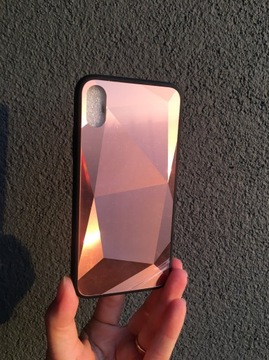 NOWE diamentowe etui IPhone X różowe złoto