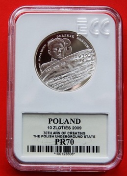 10 zł   2009 r - Państwo podziemne  PR 70 !!