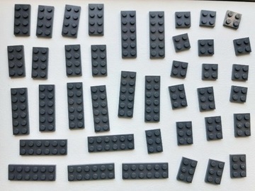 Klocki Lego plate płytki szare 2x2 2x4 2x6