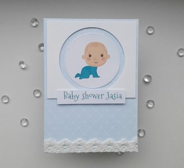 Kartka na Baby Shower, personalizowana.