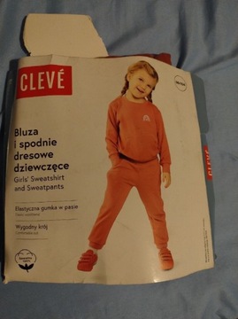 Dres dziecięcy dziewczęcy spodnie i bluza 98/104 