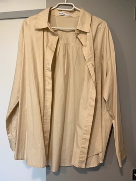 Beżowa koszula 100% bawełna Bershka oversize S