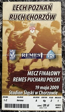 Bilet z finału PP 2009: Lech - Ruch Chorzów 