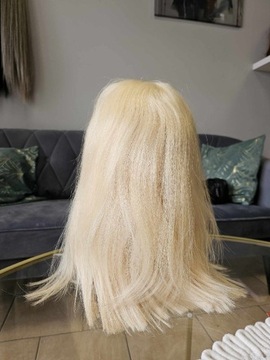 Peruka 40cm blond BOB włosy naturalne