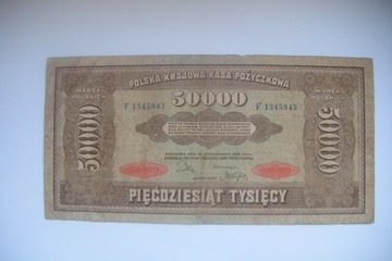 Polska Banknot 50000 Marek Polskich.1922 r.seria F