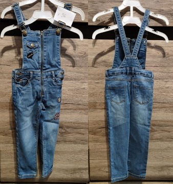 Spodnie dziewczęce jeansowe ogrodniczki r.96 TAO