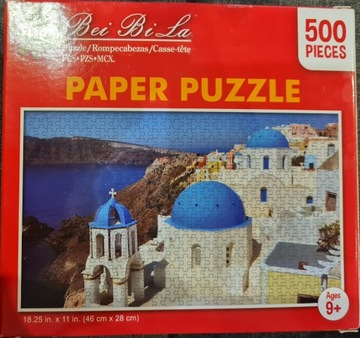  Puzzle, 500 el., 46 x 28 cm. Wyspa Santorini.