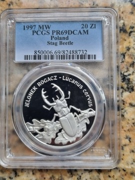 20 ZŁ JELONEK ROGACZ 1997R GRADING PCGS PR69 DCAM.