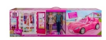 Nowy zestaw lalki Barbie, Ken, auto Barbie, szafa