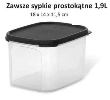 Tupperware Zawsze Sypkie Prostokątne 1,9l