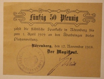 50 Pfennig 1918 Norrnberg, NIEMCY - NOTGELD 