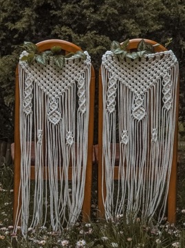 Makrama na krzesło ślubne weselne sznurek 