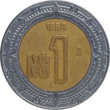 Meksyk 1 nuevo peso 1994, KM#550