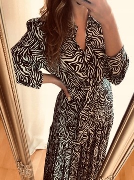 ZARA koszulowa sukienka ZEBRA L XL NOWA