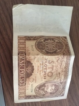 Banknot 100 złoty z 1934 r Ser. C P.  0431236