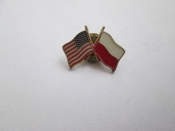 USA POLSKA FLAGI ODZNAKA 