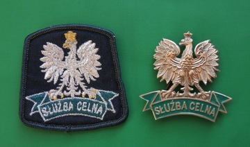 Służba Celna - celnik - dwa orzełki - metal i haft