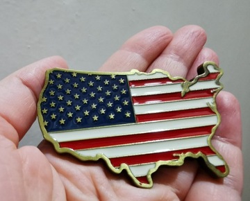 Metalowy magnes na lodówkę USA flaga