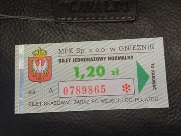 Bilet komunikacja MPK Gniezno 1.2 zł 