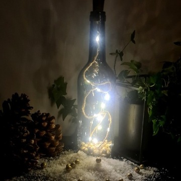 LAMPKI CHOINKOWE ZESTAW LED NA SZNURKU JUTOWYM