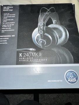 Słuchawki Studyjne AKG K240 MKII Zakupione 2020r.