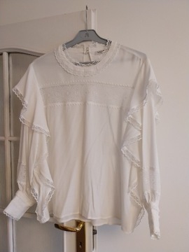 Elegancka biała bluzka Taranko, rozmiar 40.