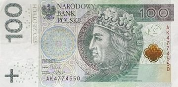 Banknot 100 zł serii AK47