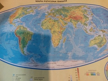 Mapa polityczna i fizyczna świata