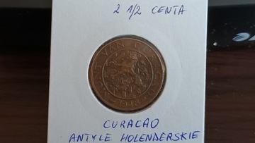 Curacao Antyle Holenderskie 2 1/2 centa 1948r.Stan