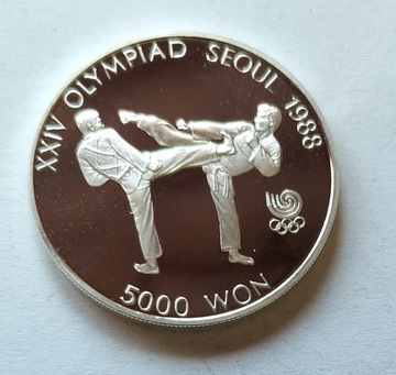 Korea Południowa 5000 wonów, 1987 r srebro