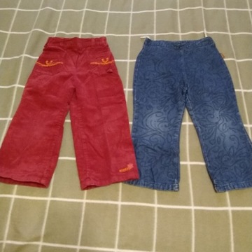 Zestaw 2x spodnie sztruks i jeans ESPRIT r. 92-98
