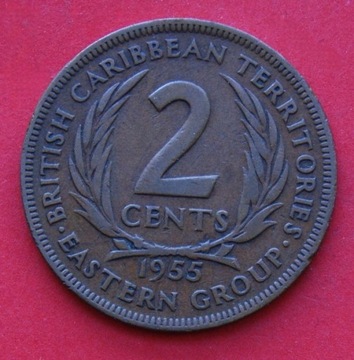 2 Centy  1955  r -    Karaiby     Ładna !!