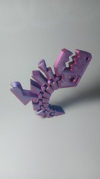 Dinuś T REX figurka różowo niebieska 3D flexi rex