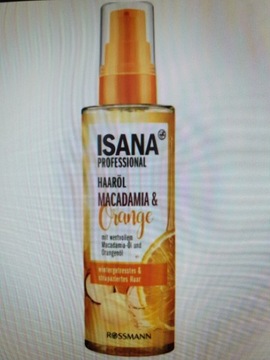Isana nowy olejek do włosów orange&macadamia