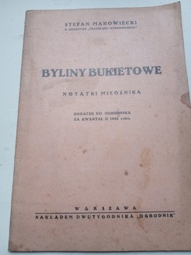 BYLINY BUKIETOWE notatki miłośnika 1936