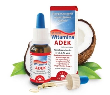 Dr JACOBS ADEK Witamina A D3 E K2 MK-7 krople 20ml