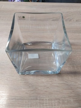 Szklany wazon kwadratowy duży 