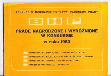 PRACE NAGRODZONE W KONKURSIE BHP 1983 PRL