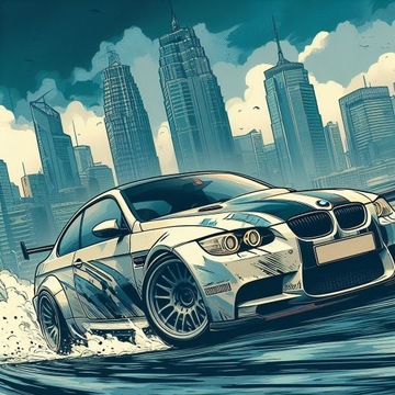 Plakat samochodu, BMW