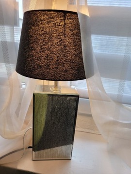 Lampa z lustra szkło abażur żarówka glamour 