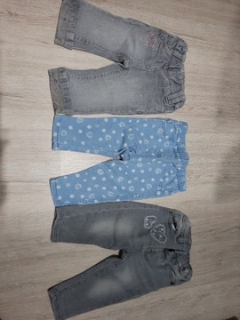 Spodnie jeansowe 3 szt. rozm. 68/74