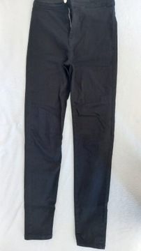 Spodnie dziewczęce, czarny jeans, Bershka, 152-158