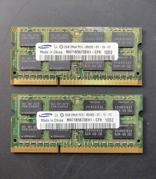 Pamięć RAM DDR3 4GB (2x2GB) Samsung PC3-8500S